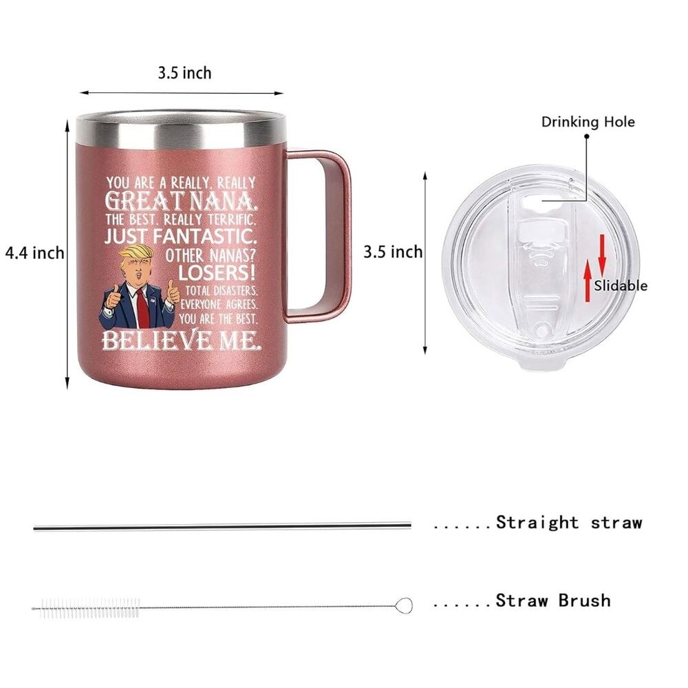 Gifts for Mom Trump Tumbler Funny Birthday Mother’s Day 12 OZ Rose Gold s16 - Picture 5 of 7